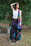 226225 Tie-Dye Palazzo Pants (Black Rainbow)