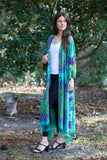 226228 Maxi Tie-Dye Cover-Up (Turquoise)